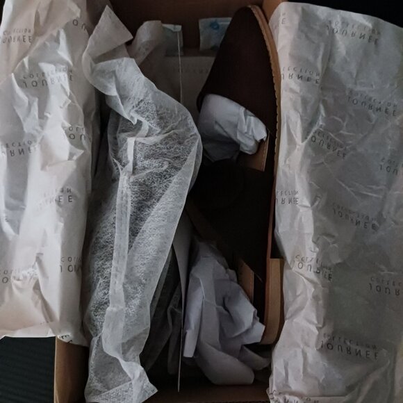 NEW Journee Collection Telulah Brown Faux Suede Slip-On Slide Sandals Size 8.5 - Picture 9 of 10